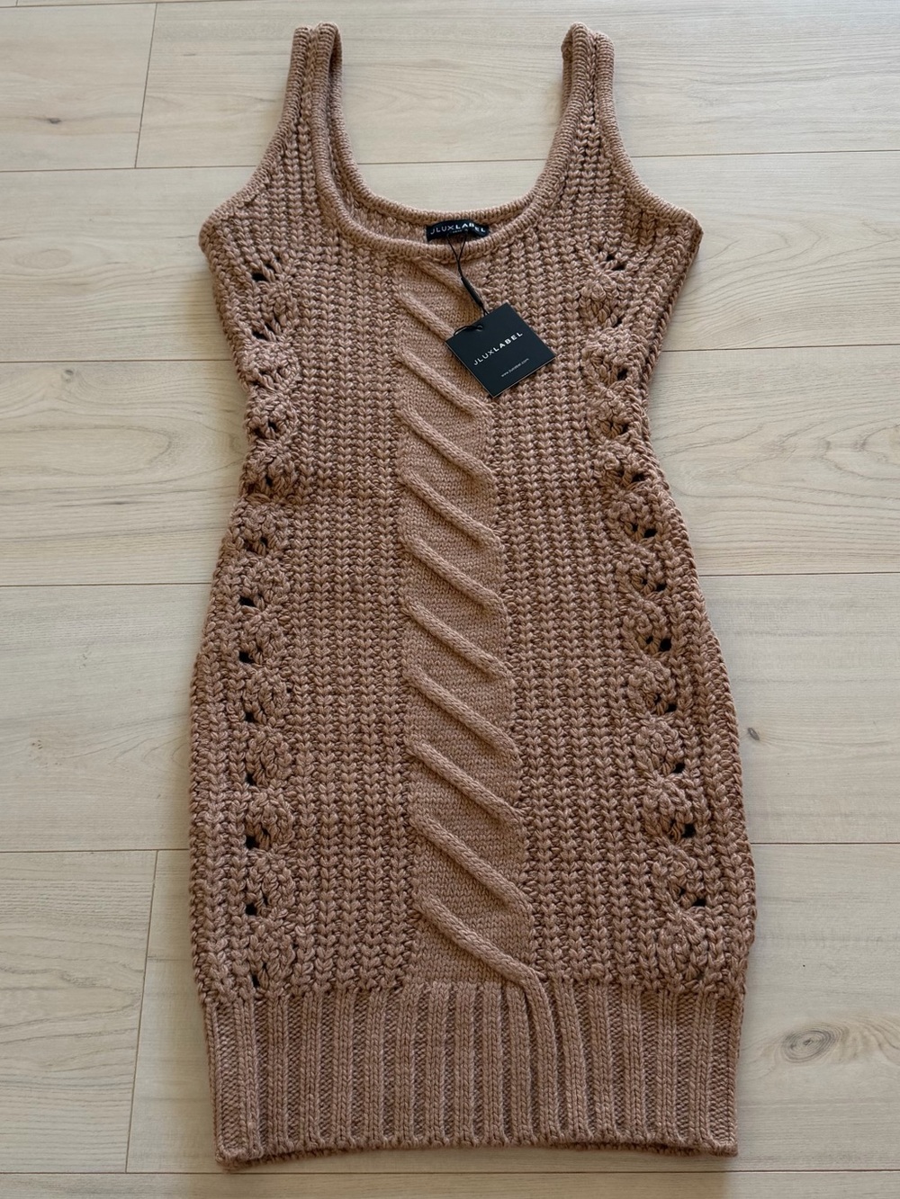 JLUXLABEL Taupe Knit Mini Dress
